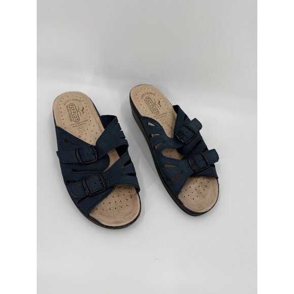 Fly Flot Italian Comfort Anti-Shock Double Strap Wedge Barbariga Sandal US7 EU38 - Picture 1 of 7